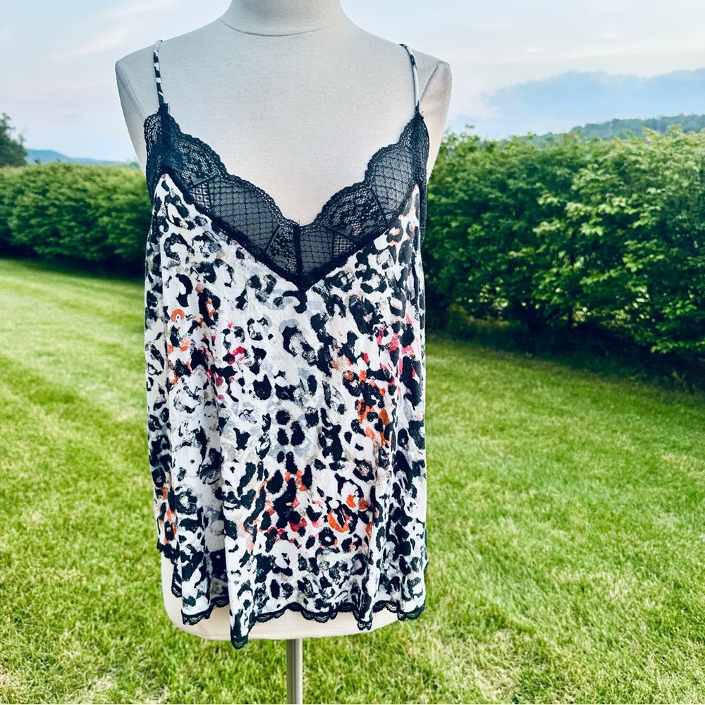 Lovestitch Leopard Print Lace Camisole Tank Racerback in L